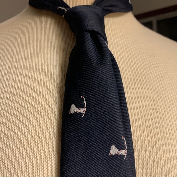 70’s VINTAGE CAPE COD MASSACHUSETTS MAP EMBROIDERED MAP NECKTIE - Picture 3 of 12